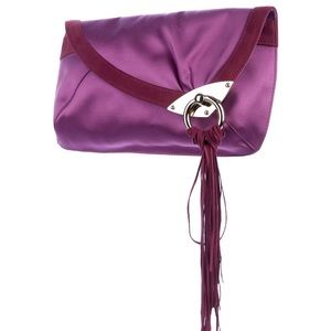 Jimmy Choo satin clutch.